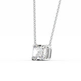Hidden Halo Radiant Cut Moissanite Diamond Pendant
