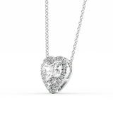 Moissanite Halo Heart Cut Pendant Birthday Gift For Her