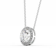 Moissanite Round Cut Halo Party Were Pendant