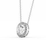 Moissanite Round Cut Halo Party Were Pendant