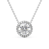 Moissanite Round Cut Halo Party Were Pendant
