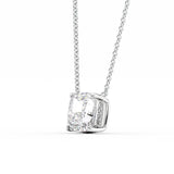 Hidden Halo Cushion Cut Moissanite Diamond Pendant