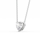 Lab Created Moissanite Heart Cut Hidden Halo Pendant