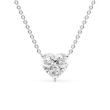 Lab Created Moissanite Heart Cut Hidden Halo Pendant