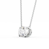 Oval Cut Moissanite Hidden Halo Pendant Gift For Her