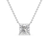 Moissanite Princess Cut Hidden Halo Pendant