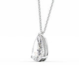 Hidden Halo Pear Cut Moissanite Pendant For Girls