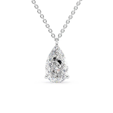 Hidden Halo Pear Cut Moissanite Pendant For Girls