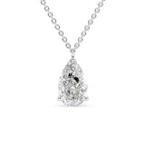 Hidden Halo Pear Cut Moissanite Pendant For Girls