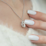 Hidden Halo Pear Cut Moissanite Pendant For Girls