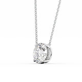 Hidden Halo Round Cut Moissanite Diamond Pendant For Women