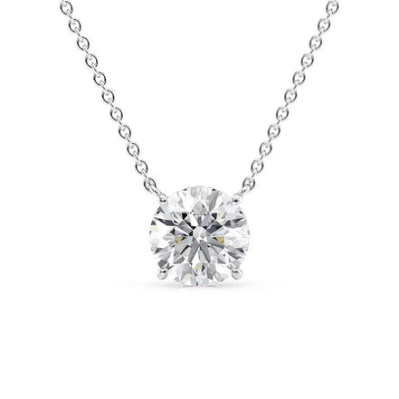 Hidden Halo Round Cut Moissanite Diamond Pendant For Women