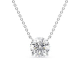 Hidden Halo Round Cut Moissanite Diamond Pendant For Women