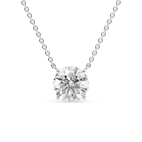 Hidden Halo Round Cut Moissanite Diamond Pendant For Women