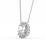 D Color Moissanite Cushion Cut Halo Birthday Gift Pendant