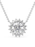 Floral Inspired Oval Moissanite Halo Pendant Gift For Her