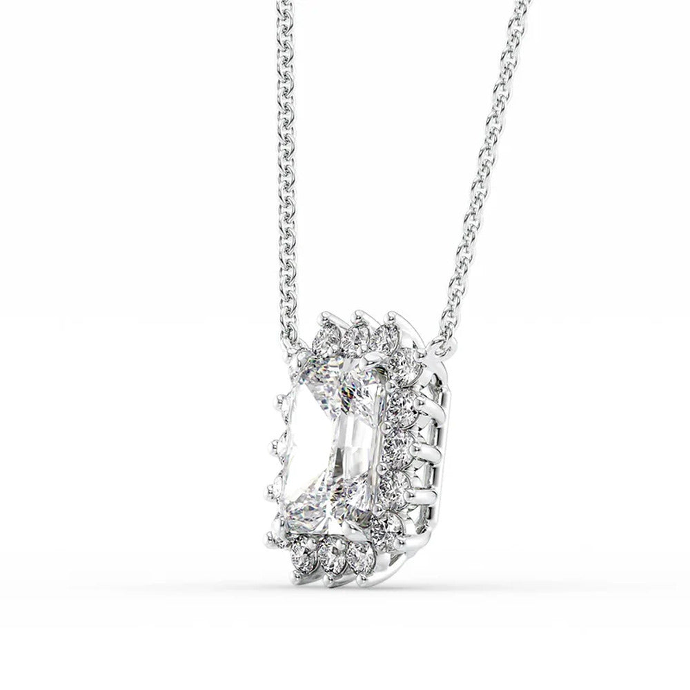 Elegant And Fancy Style Radiant Cut Moissanite Pendant