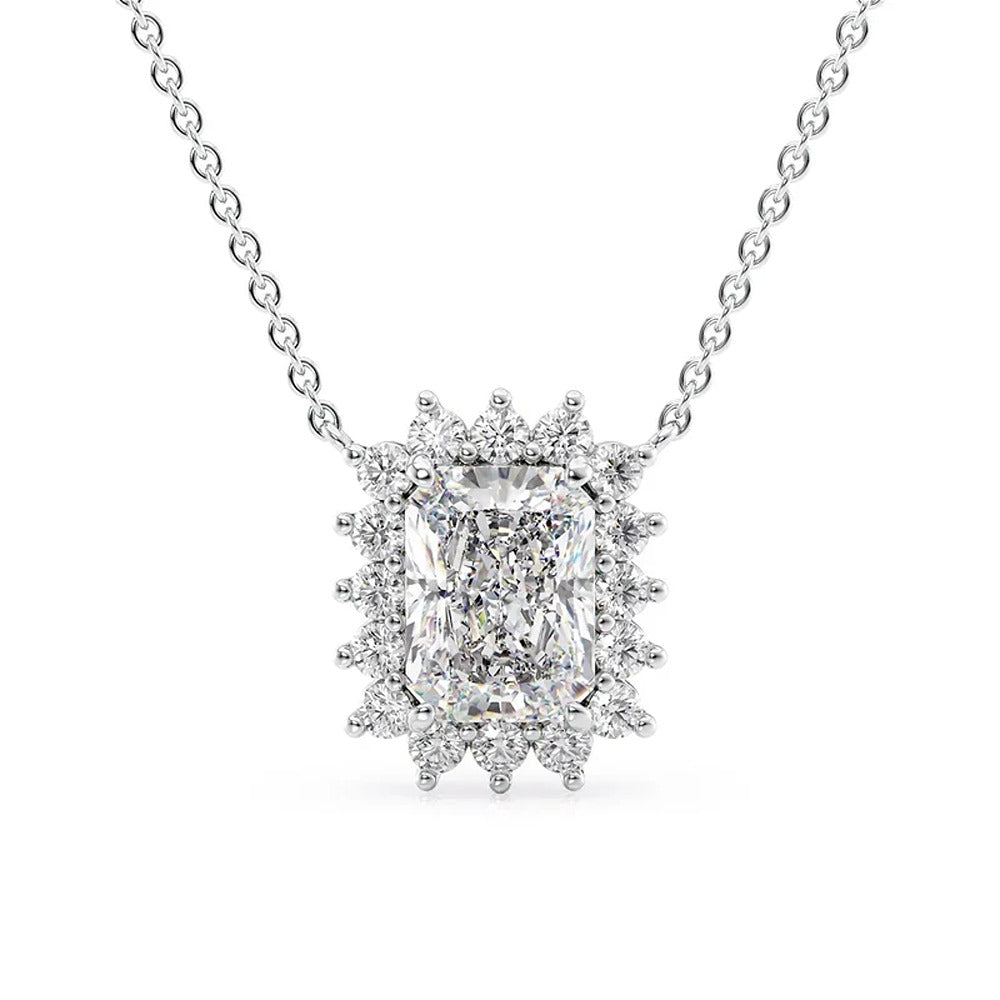 Elegant And Fancy Style Radiant Cut Moissanite Pendant