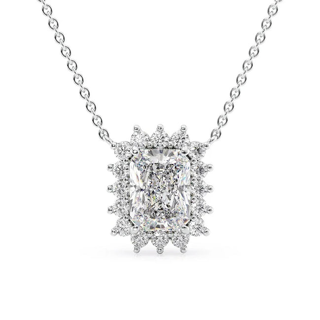 Elegant And Fancy Style Radiant Cut Moissanite Pendant