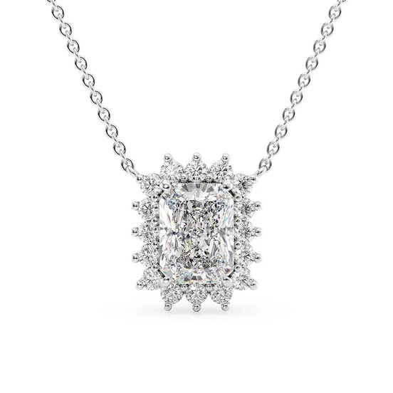 Elegant And Fancy Style Radiant Cut Moissanite Pendant