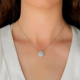 VVS1 Moissanite Double Halo Round Cut Pendant Gift For Girls