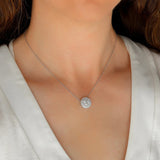 VVS1 Moissanite Double Halo Round Cut Pendant Gift For Girls