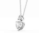 Heart & Round Cut Two Stone Moissanite Diamond Pendant
