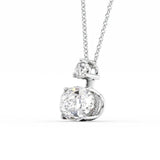Moissanite Oval Cut Hidden Accent Pendant For Her