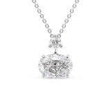 Moissanite Oval Cut Hidden Accent Pendant For Her