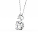 Two Stone & Hidden Accent Round Cut Moissnite Pendant