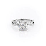 Split Shank Cushion Cut Moissanite Engagement Ring