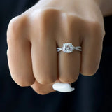 Split Shank Cushion Cut Moissanite Engagement Ring