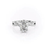 Hidden Accent Oval Cut Moissanite Proposal Ring