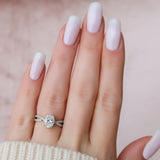 Hidden Accent Oval Cut Moissanite Proposal Ring