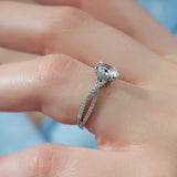 Hidden Accent Oval Cut Moissanite Proposal Ring