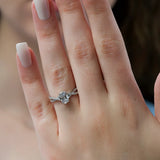 Hidden Accent Oval Cut Moissanite Proposal Ring