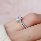 Hidden Accent Oval Cut Moissanite Proposal Ring