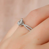 Pear Cut Hidden Accent Twisted Band Moissnaite Ring