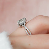 Pear Cut Hidden Accent Twisted Band Moissnaite Ring