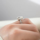 Pear Cut Hidden Accent Twisted Band Moissnaite Ring