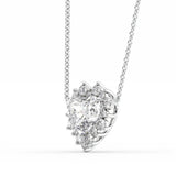 Floral Halo Heart Cut Moissanite Diamond Pendant