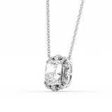 Unique Halo Cushion Cut Moissanite Diamond Pendant