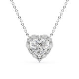 Heart Cut VVS1 Moissanite Unique Halo Pendant