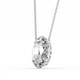 Unique Halo Oval Cut Moissanite Fancy Pendant
