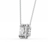 2CT Princess Cut Unique Halo Moissnaite Diamond Pendant