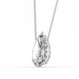 D Color Moissanite Pear Cut Unique Halo Pendant