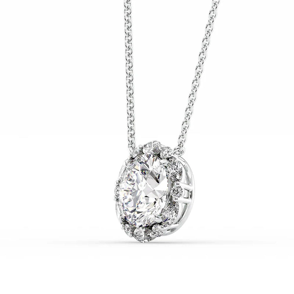D Color Moissanite Round & Marquise Cut Unique Pendant