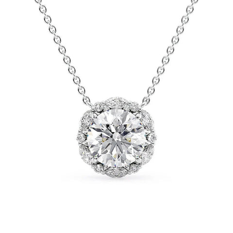 D Color Moissanite Round & Marquise Cut Unique Pendant