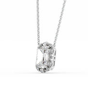 1.75CT Radiant Cut Unique Style Halo Moissanite Pendant