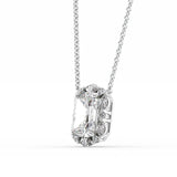 1.75CT Radiant Cut Unique Style Halo Moissanite Pendant
